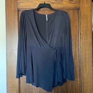 Free People Charcoal Gray Neptune Square Tunic Size Small